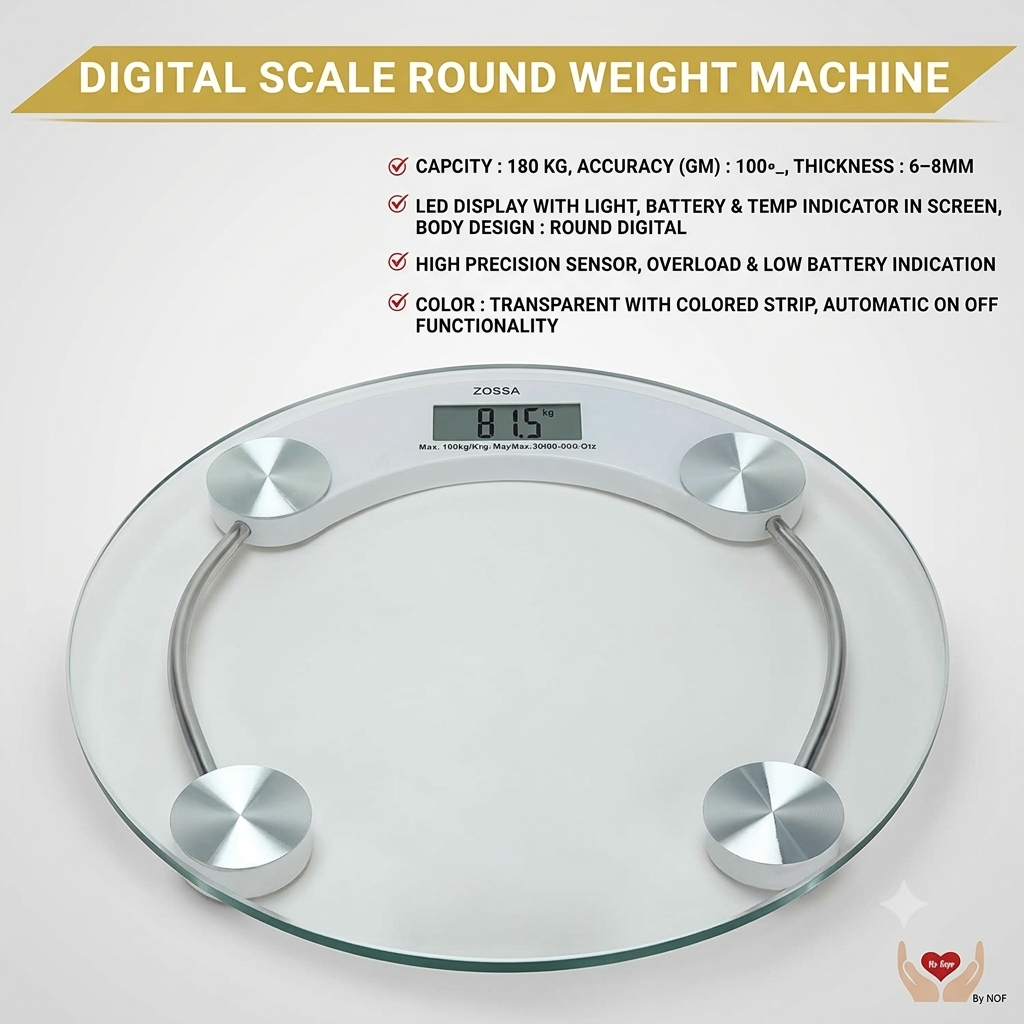 Digital Scale Round Weight Machine 2 Digital Personal Weighing Scale (180 kg Capacity) - Image 2